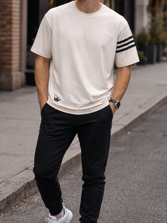 adidas Other - Adidas Originals Cream 3-Stripe Tee | Men’s Medium Cotton T-Shirt